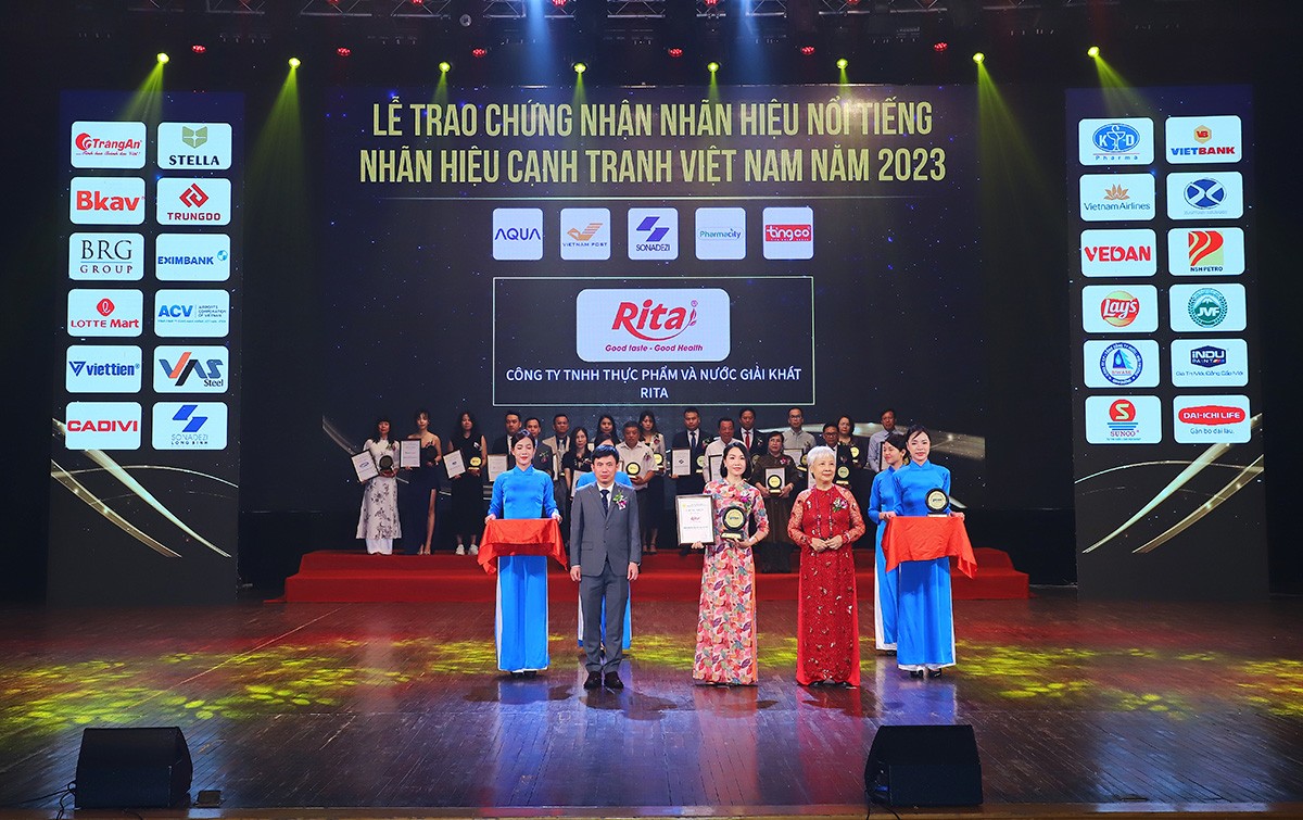 Công Ty Rita Vinh Dự Đạt Top 10 – Nhãn Hiệu Nổi Tiếng – Nhãn Hiệu Cạnh Tranh Việt Nam 2023