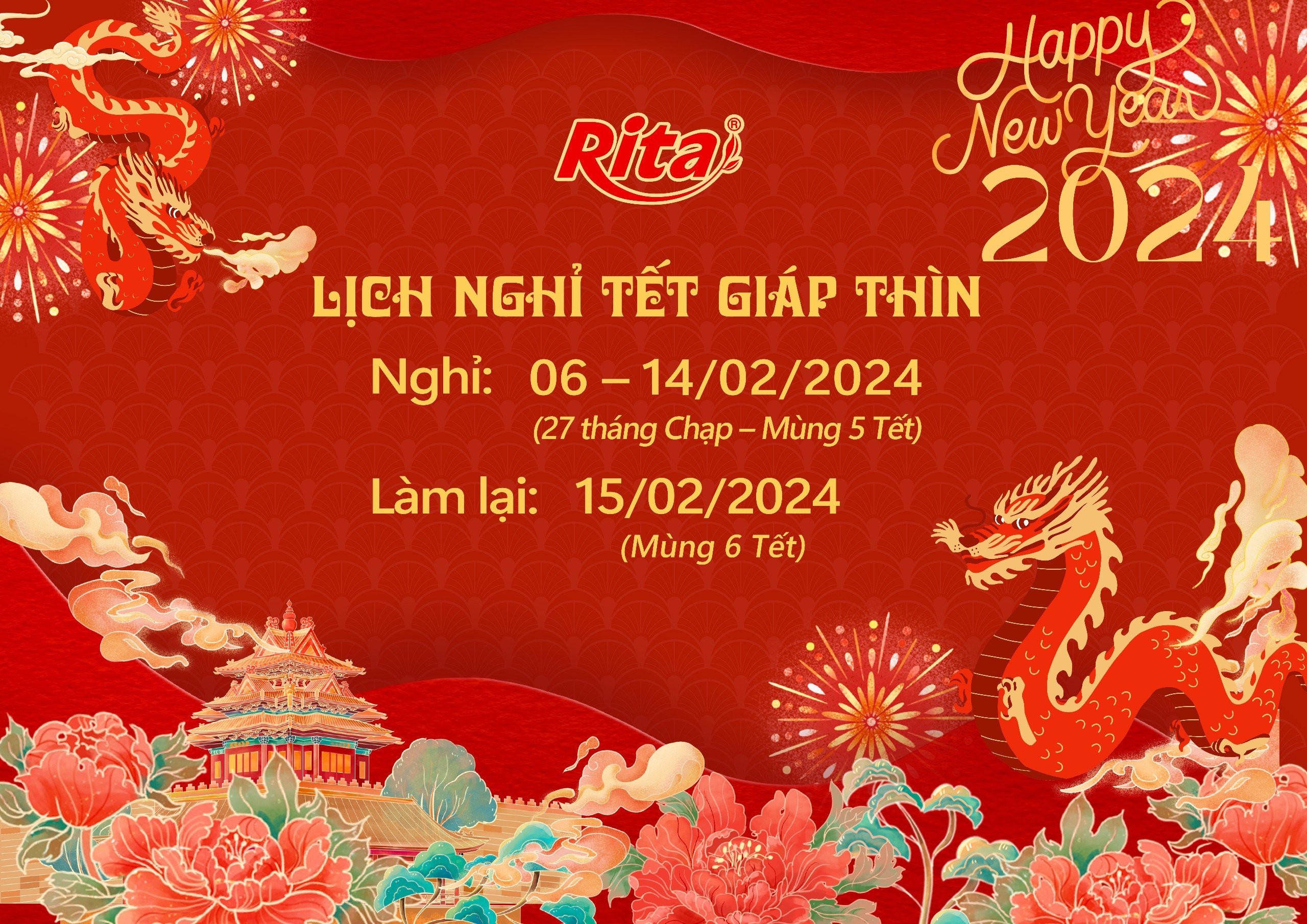 THÔNG BÁO NGHỈ TẾT NGUYÊN ĐÁN GIÁP THÌN 2024